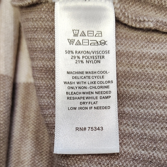 Adrienne Vittadini Brown and Cream Knit Top - Picture 4 of 4